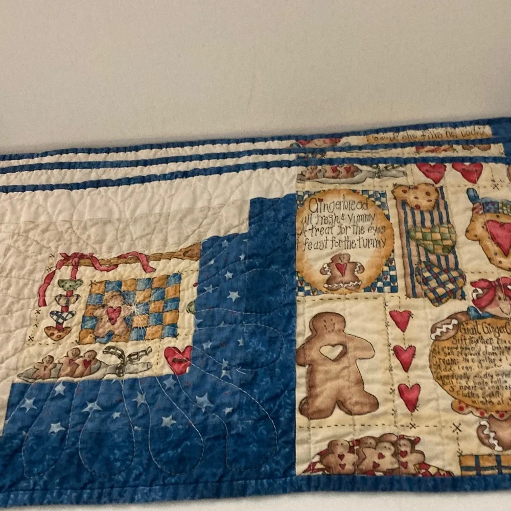 6 Patchwork quilt placemats each unique design gingerbread recipes holiday